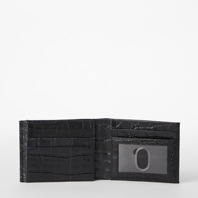 Black Baypoint Bifold Wallet Half Open Top View 