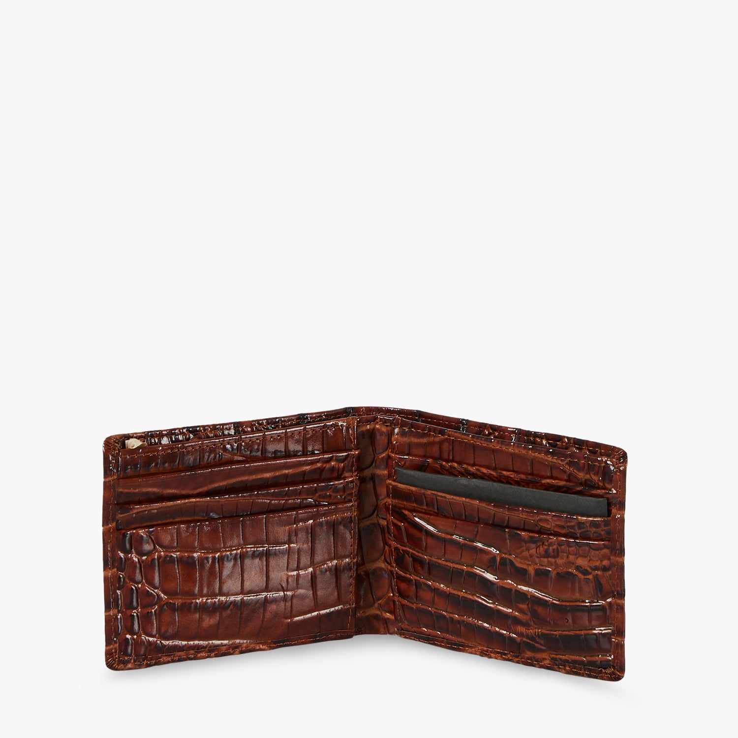 Men's Brown Leather Billfold Wallet BRAHMIN