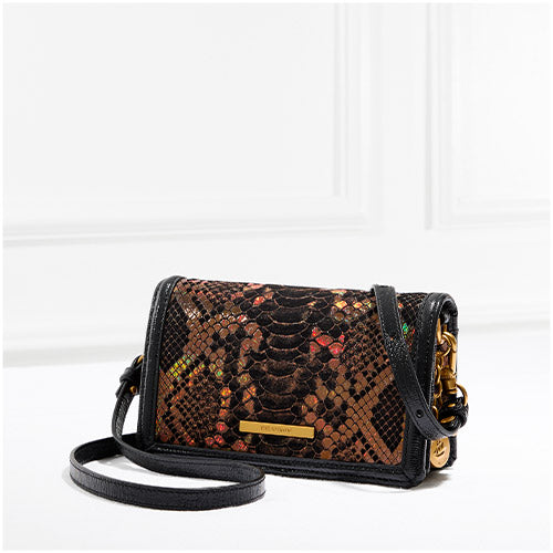 Danica Leather Crossbody | Black Melbourne | BRAHMIN