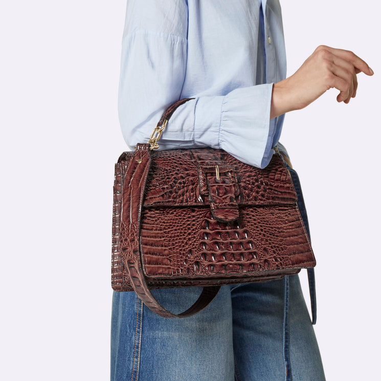 Pecan Melbourne Hallie Satchel On the Arm
