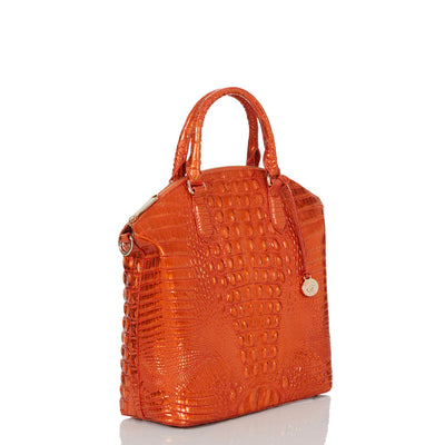 Orange Potion Melbourne Large Duxbury Satchel Side View 