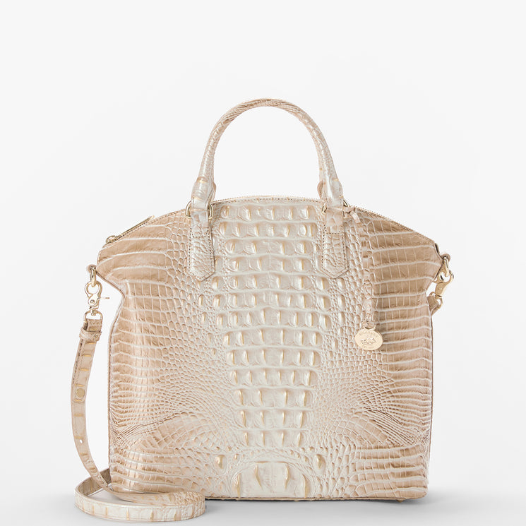 Large Duxbury Satchel Contour Melbourne Front View with Strap