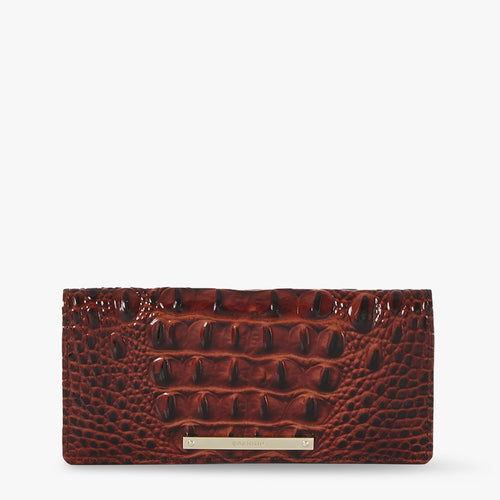 Brahmin Melbourne ADY Slim Bifold Leather Wallet Clutch FOLIAGE Brown Leaf for sale online