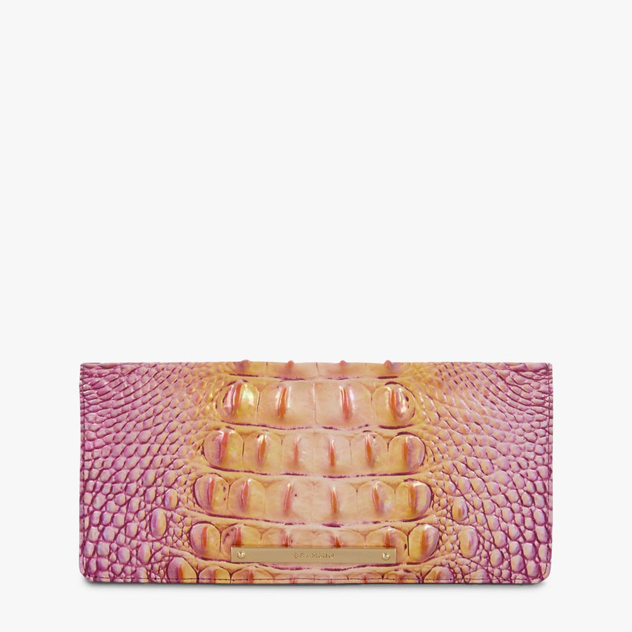 Daisy Leather Wristlet | Grapefruit Ombre | BRAHMIN 