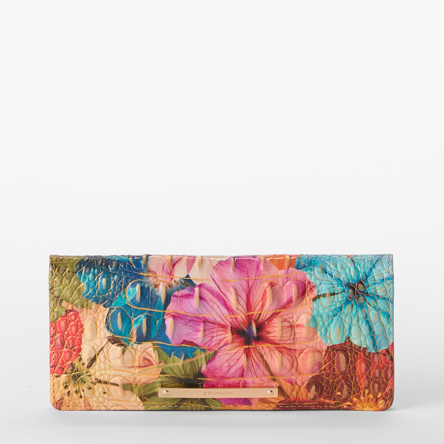 Daisy Black Leather Wristlet | Black Melbourne | BRAHMIN