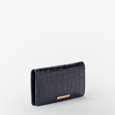 Navy Angora Ady Wallet Side View 