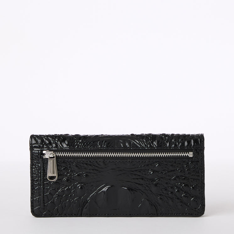 Black Melbourne Silver Hardware Ady Wallet Back View 
