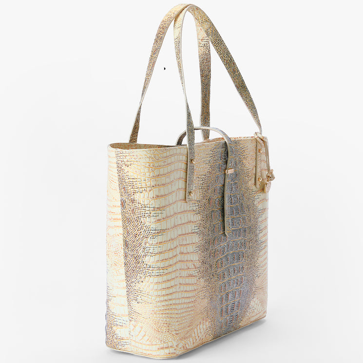 Ivory Iguana Ombre All Over All Day Tote Front Side View 
