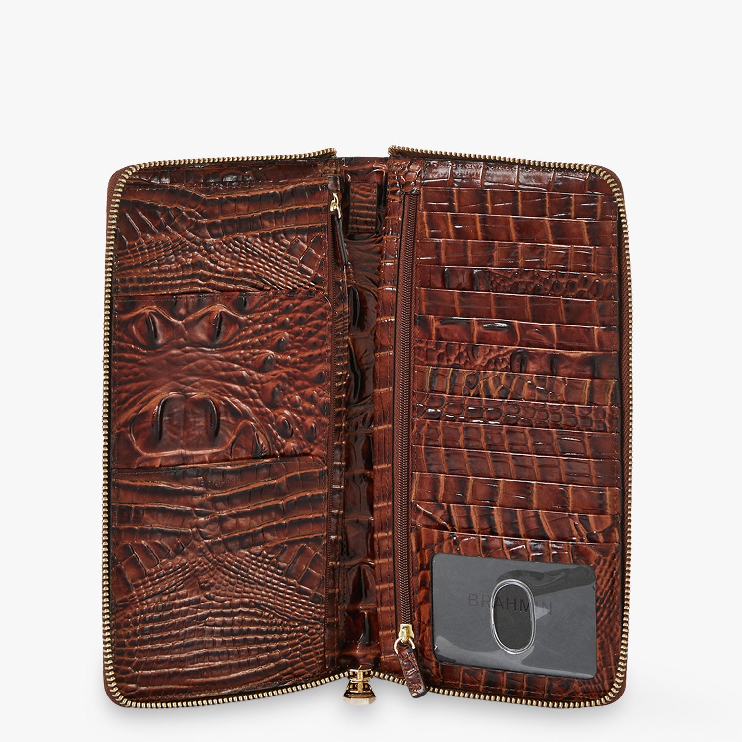 Brahmin Skyler Snakeskin good Organizer Leather Wallet