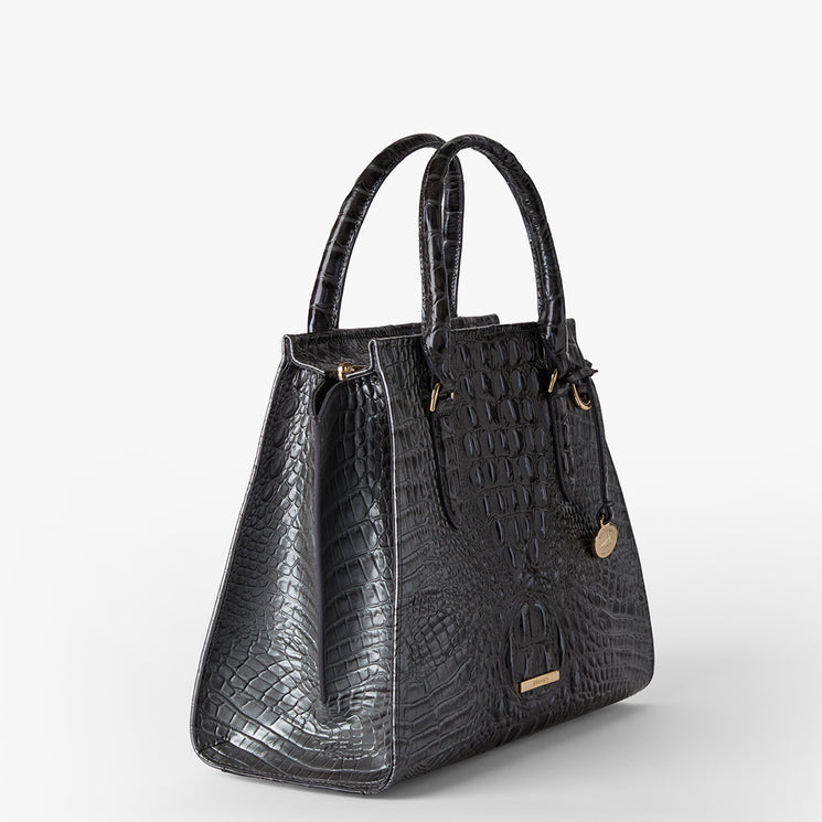 Charcoal Melbourne Priscilla Satchel Side View 