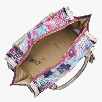 Priscilla Satchel Lavender Blossoming Open Top View