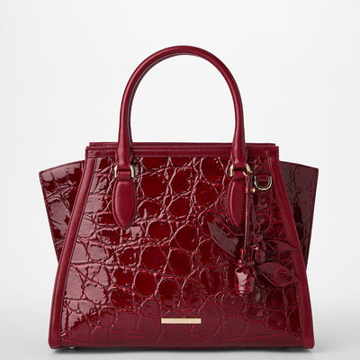 Red Claudine Priscilla Satchel Front View