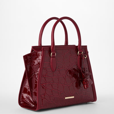 Red Claudine Priscilla Satchel Side View