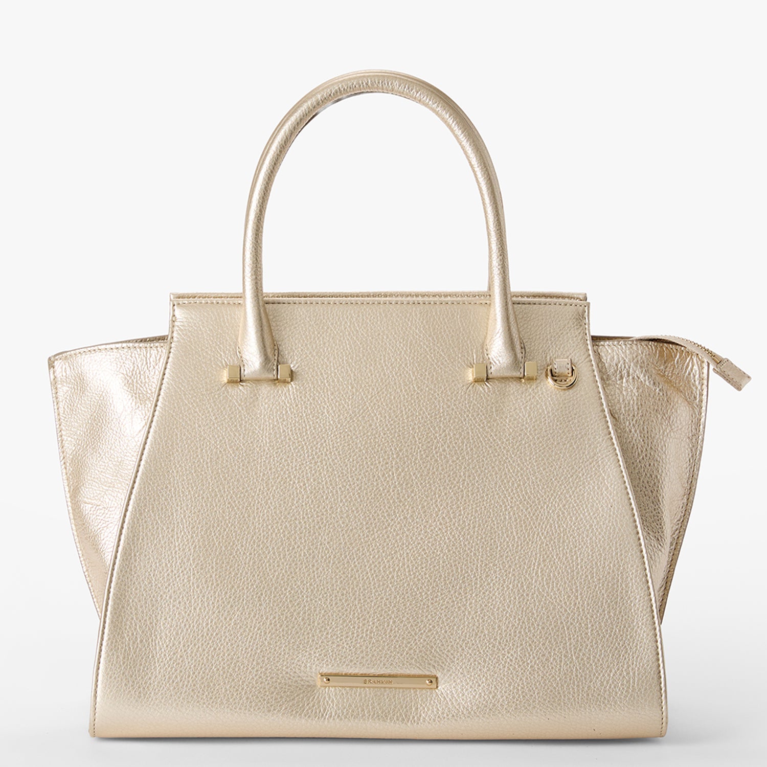 Priscilla Satchel | Silver All Over Smooth | BRAHMIN