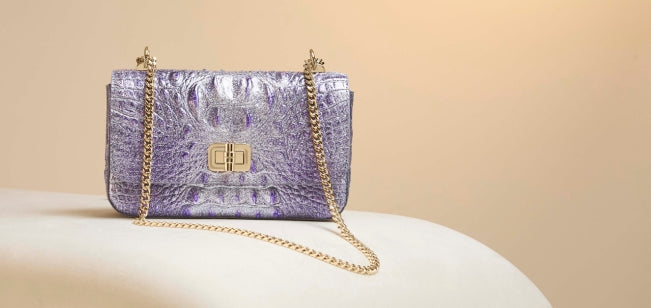 Purple Glitter Rosa Crossbody Bag