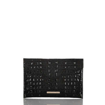 Black La Scala Envelope Clutch Front View 