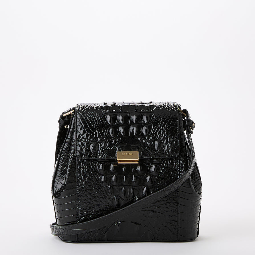 Skyler Leather Clutch Black Melbourne BRAHMIN - Main Image