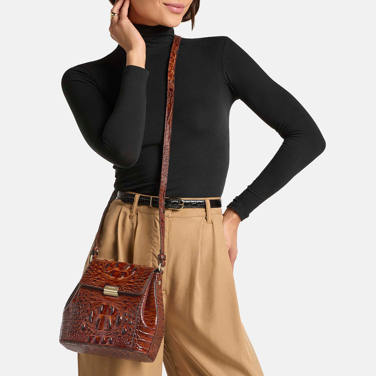 Pecan Melbourne Margo Crossbody Being Worn By Model