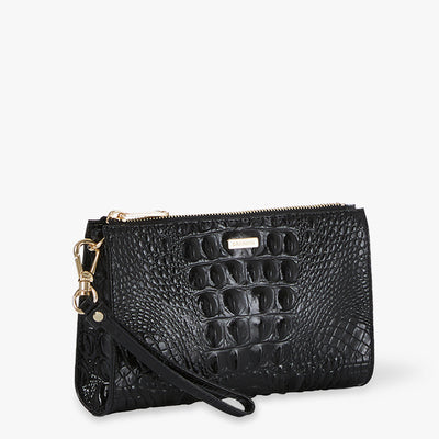 Daisy Leather Wristlet Black Melbourne Side View