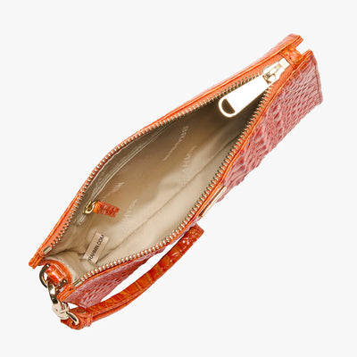 Daisy Mandarin Orange Melbourne Wristlet Open Top View