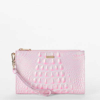 Rose Water Melbourne Daisy Leather Wristlet Front View