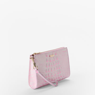 Rose Water Melbourne Daisy Leather Wristlet Side View