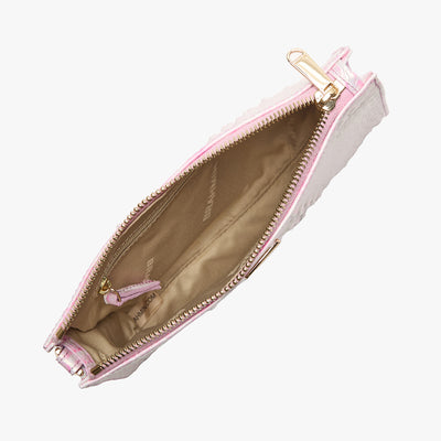 Rose Water Melbourne Daisy Leather Wristlet Open Top View