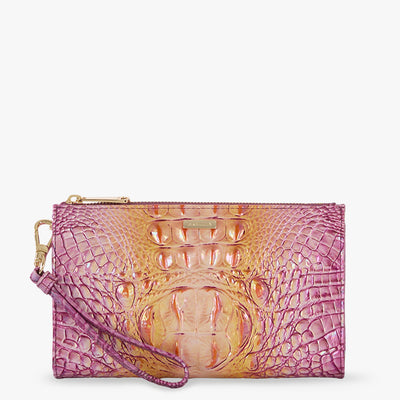 Grapefruit Ombre Melbourne Daisy Wristlet Front View 
