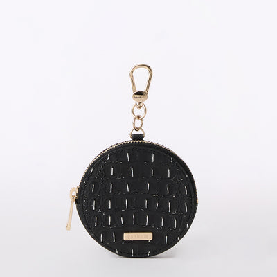 Black Regal Mini Melbourne Circle Coin Purse Front View 