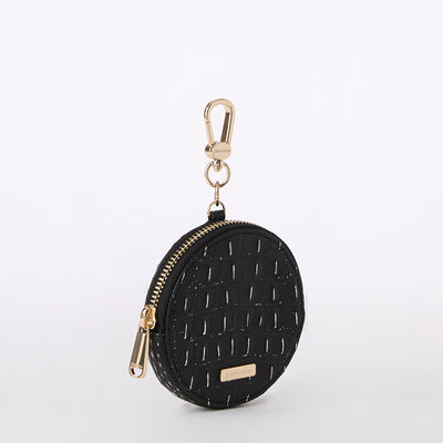 Black Regal Mini Melbourne Circle Coin Purse Side View 