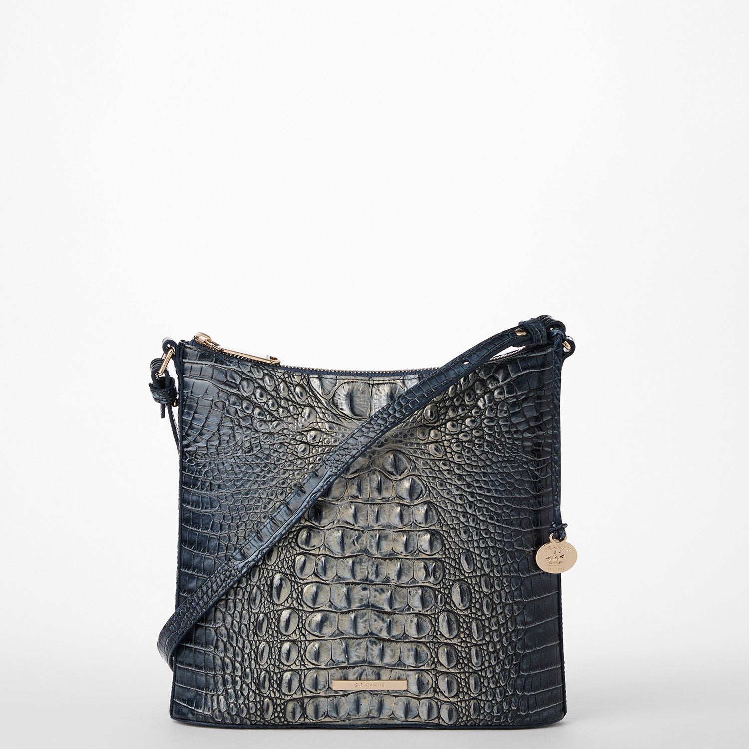 Brahmin Grey crossbody high quality purse