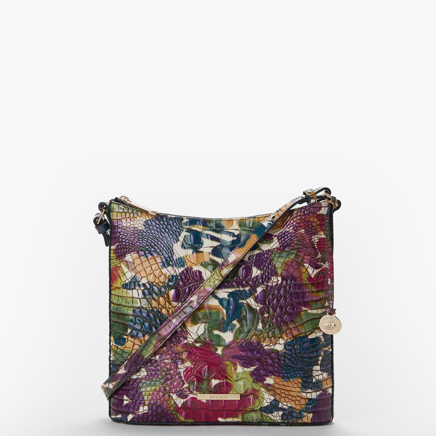 Brahmin Katie Melbourne Embossed Leather Crossbody Wildflower