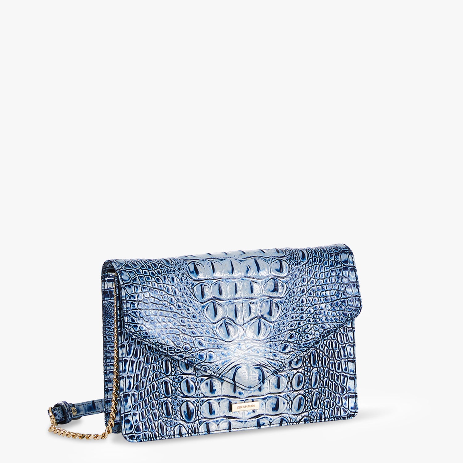 Brahmin METALLIC BLUE shops & GREEN Millie Wri