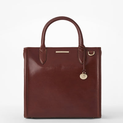 Cognac Topsail Caroline Satchel Front View 