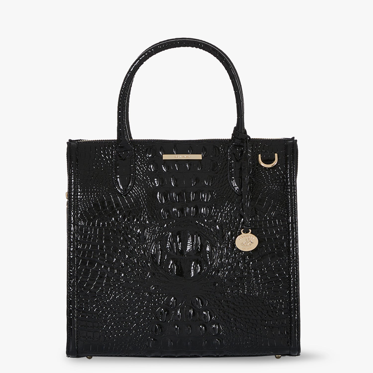 Brahmin Melbourne Caroline Satchel Black Leather