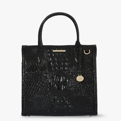 Black Melbourne Caroline Satchel Bag Front View 