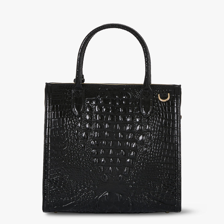 Black Melbourne Caroline Satchel Bag Back View 