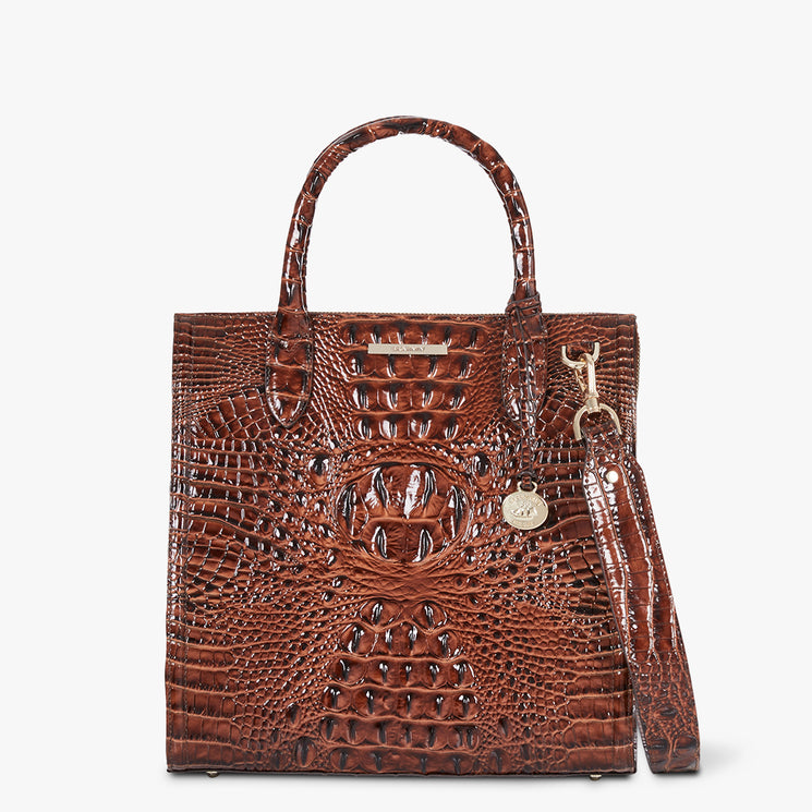 Caroline Pecan Brown Melbourne front bag image with shoulder strap