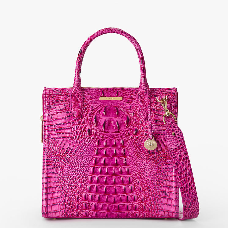 Electric Fuchsia Melbourne	Caroline Satchel Front View With Strap