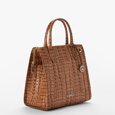 Luggage Brown Leontyne Caroline Satchel Side View 