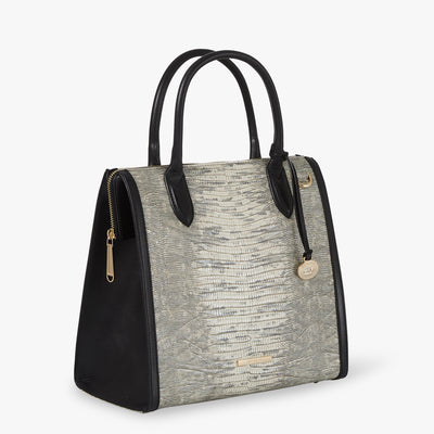 Fairest Grey Whitecap Caroline Satchel Side View 