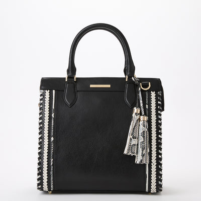 Black Blazer Caroline Satchel Front View 