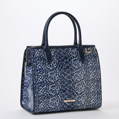 Caroline Navy Meadowport Satchel Side View