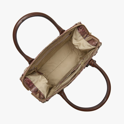 Brindle Potomac Caroline Satchel Open Top View 