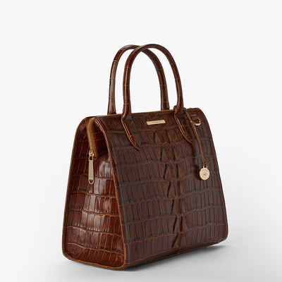 Chestnut Marana Caroline Satchel Side View 
