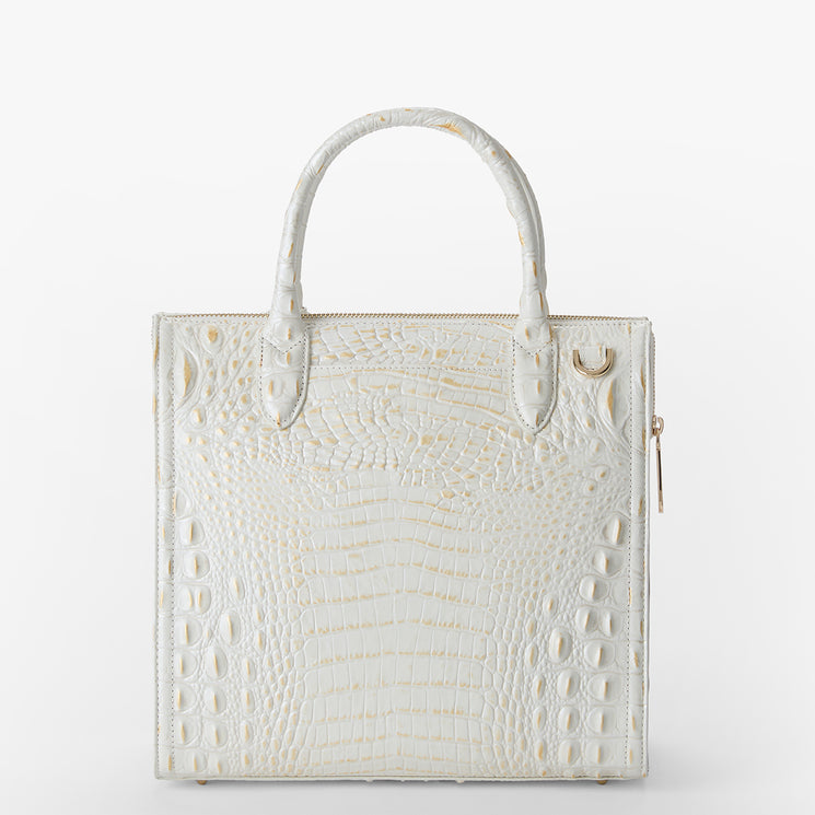 White Sunlit Caroline Satchel Back View