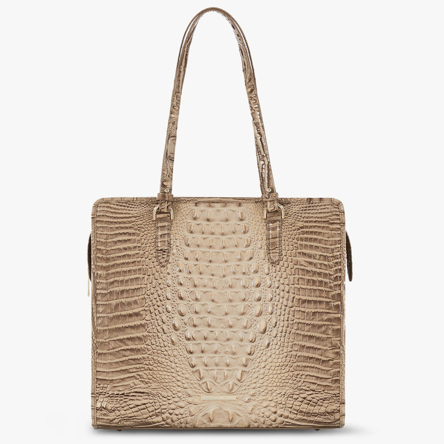 Finley Carryall Leather Satchel | Sesame Ombre | BRAHMIN