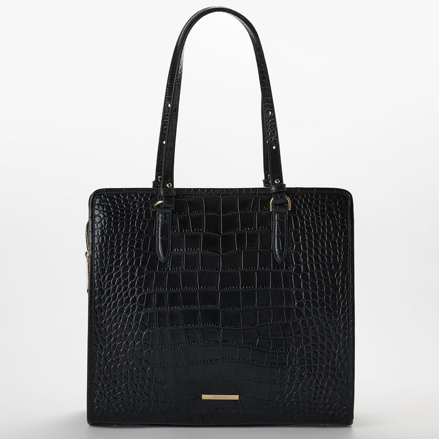 Cami Leather Satchel | Black Bedford | BRAHMIN 