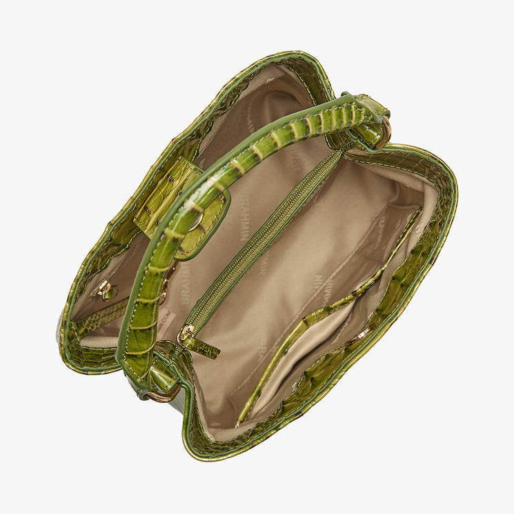 Olive Ombre Melbourne Mini Amelia Bucket Bag Open Top View