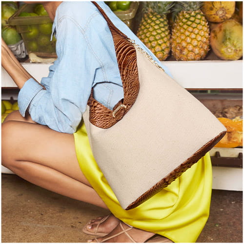 Harrison Satchel | Cognac Vineyard | BRAHMIN